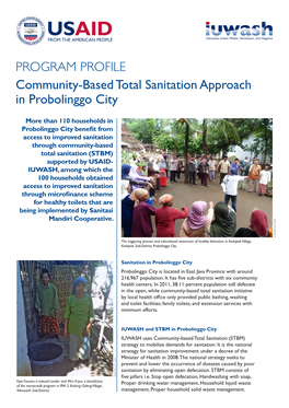 PROGRAM PROFILE Community-Based Total Sanitation Approach in Probolinggo City