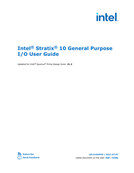 Intel® Stratix® 10 General Purpose I/O User Guide