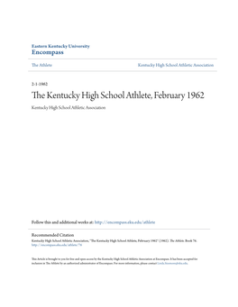 The Kentucky High School Athlete, February 1962 Kentucky High School Athletic Association