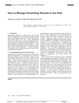 How to Manage Penetrating Wounds in the Field