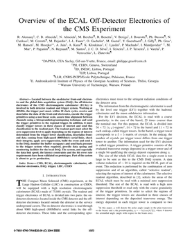 Overview of the ECAL Off-Detector Electronics of the CMS Experiment R