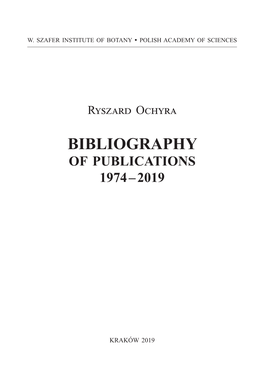 Bibliography of Publications 1974 – 2019