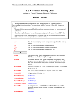 Acrobat Glossary