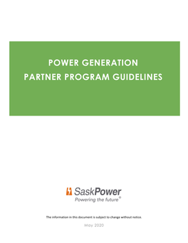 Power Generation Partner Program