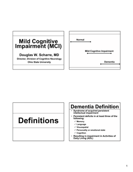 Mild Cognitive Impairment Douglas W