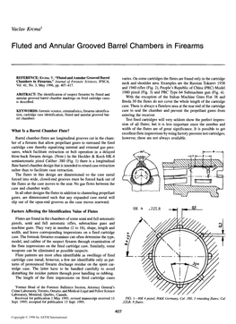 Fluted and Annular Grooved Barrel Chambers in Firearms