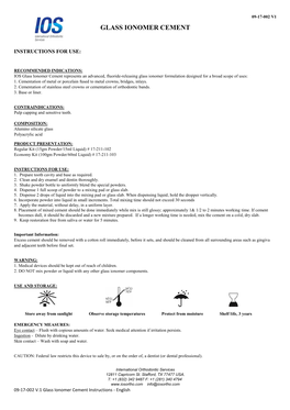 Glass Ionomer Cement