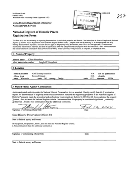 National Register of Historic Places Registration Form