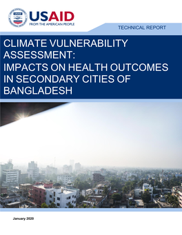 Climate Vulnerability Assessment: Impacts on Health Outcomes in Secondary Cities Of