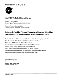 Seawifs Technical Report Series Volume 42, Satellite Primary