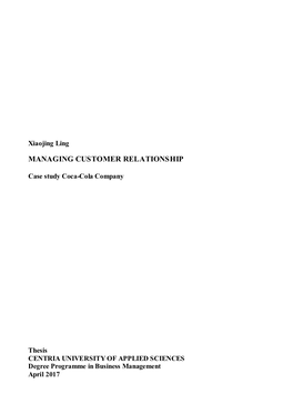 Managing Customer Relationship