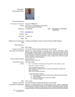 Europass Curriculum Vitae