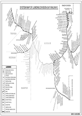 System Map of Lumding Division (N.F.Railway) (Apu) Anipur (Rtbr) Ratabari Mp/I(R) B Class (Pkgm) Phakhoagram (Bzgt) Bazarghat (Pasg) Panisagar