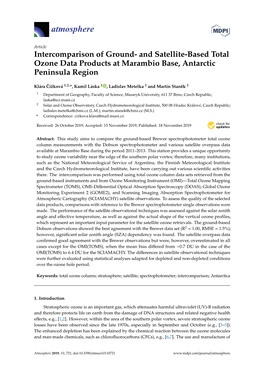 Intercomparison of Ground- and Satellite-Based Total Ozone Data Products at Marambio Base, Antarctic Peninsula Region