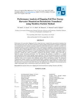 Performance Analysis of Flapping Foil Flow Energy Harvester Mounted on Piezoelectric Transducer Using Meshfree Particle Method