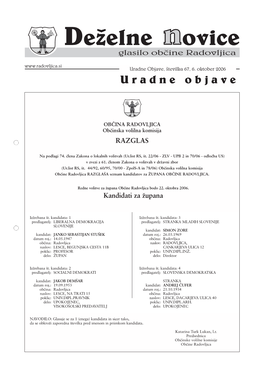 Uradne Objave, {Tevilka 67, 6