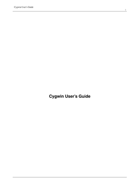 Cygwin User's Guide