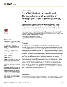 The Geoarchaeology of Mound Key, an Anthropogenic Island in Southwest Florida, USA