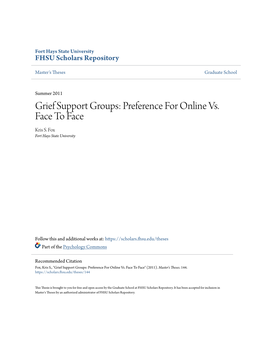 Grief Support Groups: Preference for Online Vs