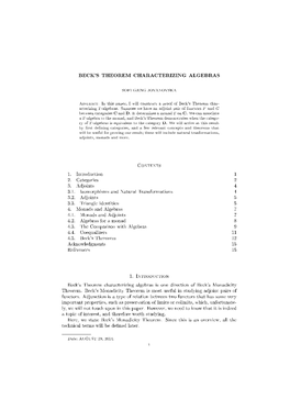 Beck's Theorem Characterizing Algebras