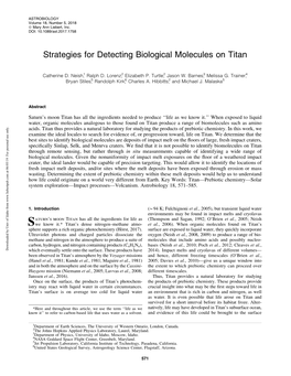 Strategies for Detecting Biological Molecules on Titan