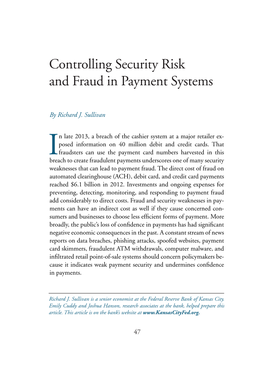 Controlling Security Risk and Fraud in Payment Systems