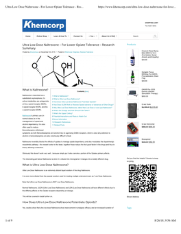 Ultra Low Dose Naltrexone - for Lower Opiate Tolerance - Res