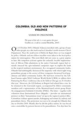 Colombia: Old and New Patterns of Violence