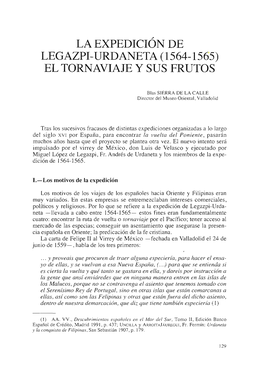 La Expedición De Legazpi-Urdaneta (1564-1565) El Tornaviaje Y Sus Frutos