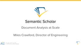 Semantic Scholar Document Analysis at Scale