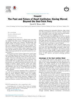 The Past and Future of Heart Institutes: Having Moved Beyond the One-Trick Pony David D