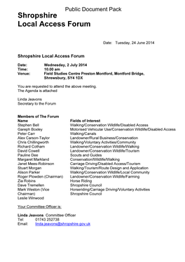 Shropshire Local Access Forum