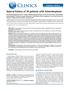 Natural History of 39 Patients with Achondroplasia