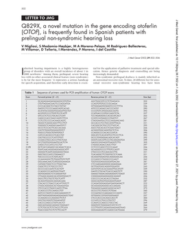 Q829X, a Novel Mutation in the Gene Encoding Otoferlin (OTOF), Is Frequently Found in Spanish Patients with Prelingual Non-Syndr