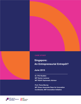 Singapore: an Entrepreneurial Entrepôt?