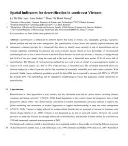 Spatial Indicators for Desertification in South-East Vietnam