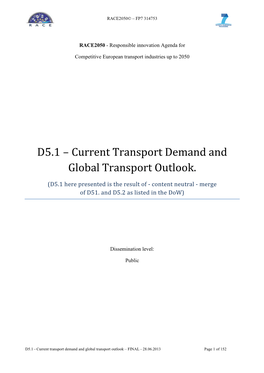D5.1 – Current Transport Demand and Global Transport Outlook