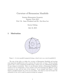 Curvature of Riemannian Manifolds