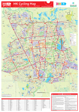 MK Cycling Map a Map of the Redways and Other Cycle Routes in Milton Keynes