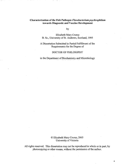 Characterization of the Fish Pathogen Flavobacterium Psychrophilum Towards Diagnostic and Vaccine Development