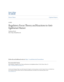 Regulatory Focus Theory and Reactions to Anti-Egalitarian Humor