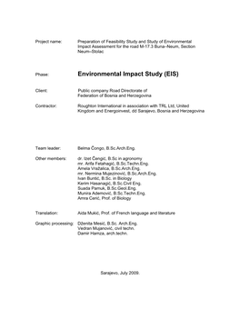 Environmental Impact Study (EIS)