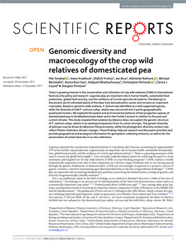 Genomic Diversity and Macroecology of the Crop Wild Relatives Of