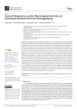 Current Perspectives on the Physiological Activities of Fermented Soybean-Derived Cheonggukjang