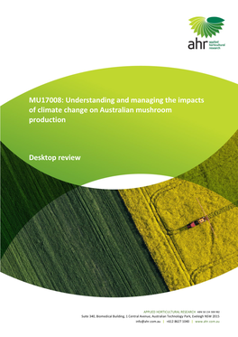 Understanding and Managing the Impacts of Climate Change on Australian Mushroom Production