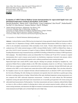 Evaluation of ARM Tethered Balloon System Instrumentation For