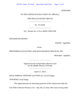 USCA11 Case: 19-14434 Date Filed: 04/21/2021 Page: 1 of 23