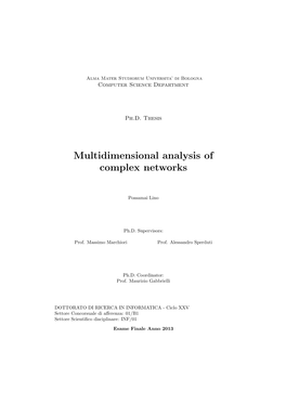 Multidimensional Analysis of Complex Networks