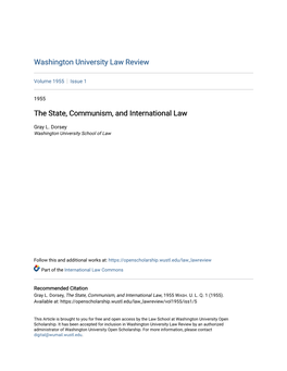 The State, Communism, and International Law