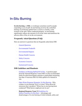 In-Situ Burning